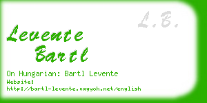 levente bartl business card